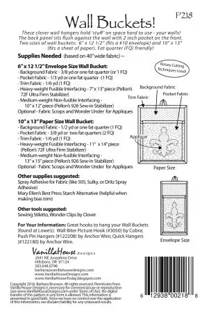 Wall Buckets - Vanilla House Patterns