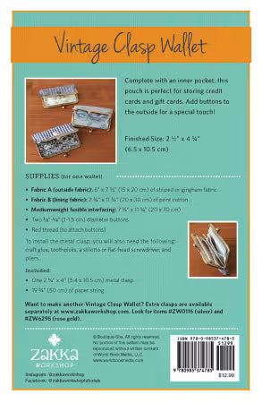 Vintage Clasp Wallet Kit with Rose Gold Clasp