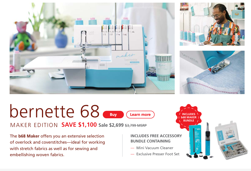 Bernette B68 Airlock Serger/Cover Maker Edition