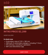 Bernette B59 Sewing & Embroidery Machine
