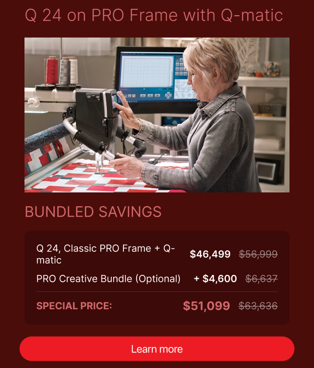 Bernina Q20 / Q24 with Q-matic Automation Long arm Quilting Machines