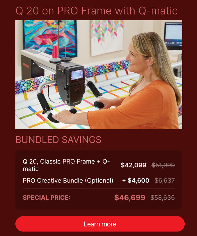 Bernina Q20 / Q24 with Q-matic Automation Long arm Quilting Machines