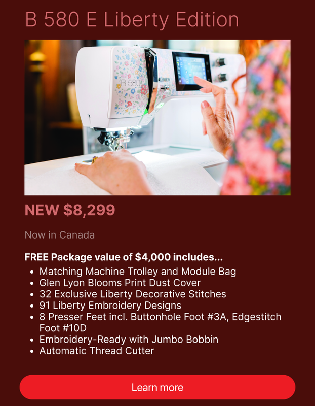 Bernina 580 Liberty Edition Sewing/Embroidery Machine