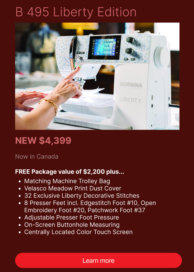 Bernina 495 Liberty Edition Sewing Machine