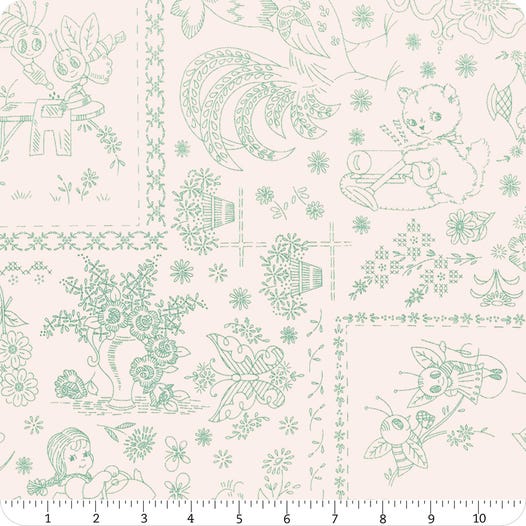 Riley Blake - Lori Holt - Berry & Sage - Latte Embroidery - C17389-LATTE