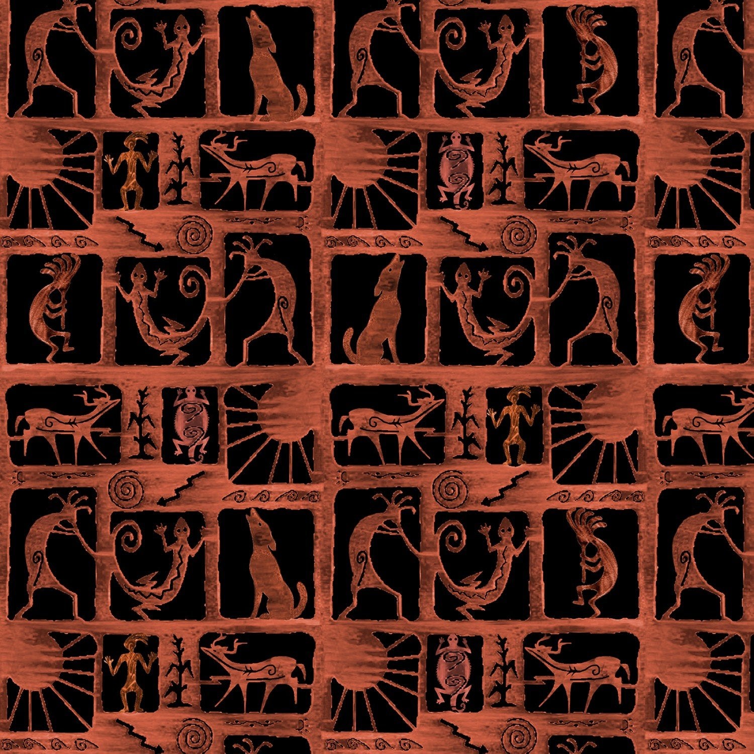 Timeless Treasures - Desert Dream - Black Southwest Desert