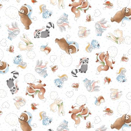 Timeless Treasures - Snowday - Bunnies Multi