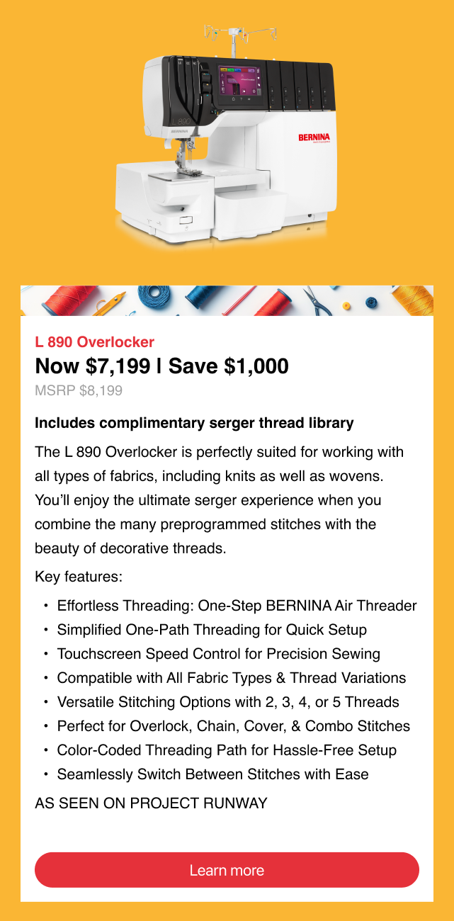 BERNINA L890 Airlock Serger & Coverstitch Machine