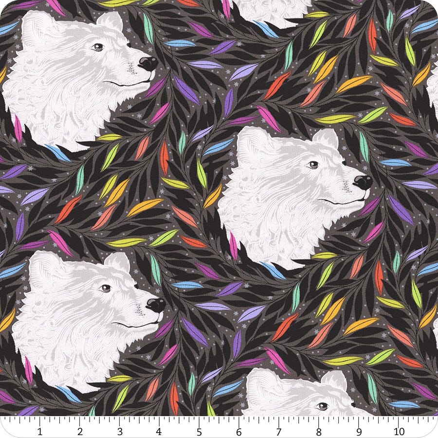 Tula Pink - Gray Work - Just Bearly Carbon - PWTP261-CARBON