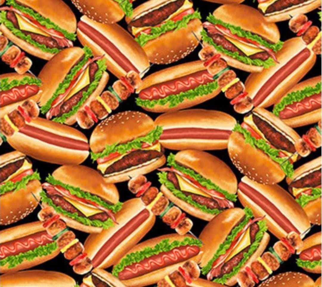 Northcott Fabrics- Smokin'Hot- Burgers and Hot Dogs- 24808-99