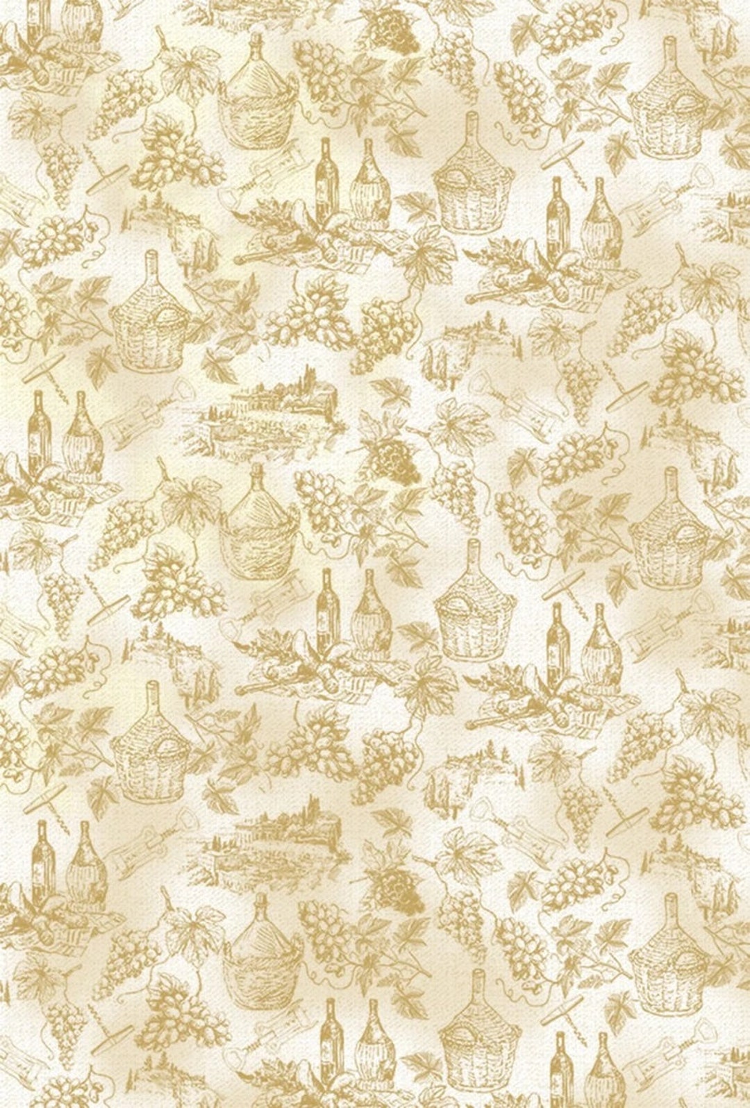 Timeless Treasures - Wine Country Natural Vineyard Table Grapes Fabric - WINE-C8397