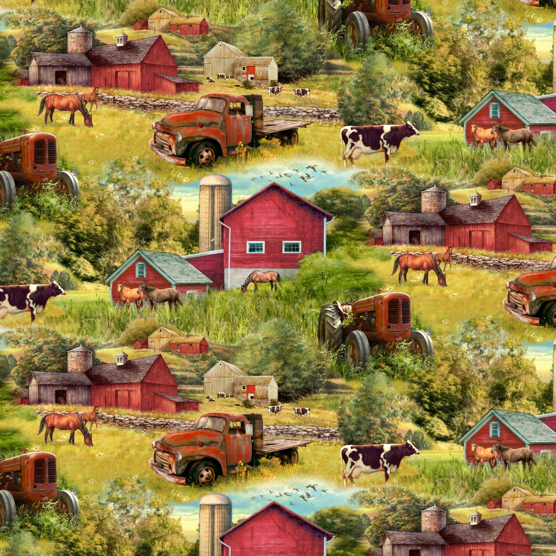 Barns And Trucks from David Textiles