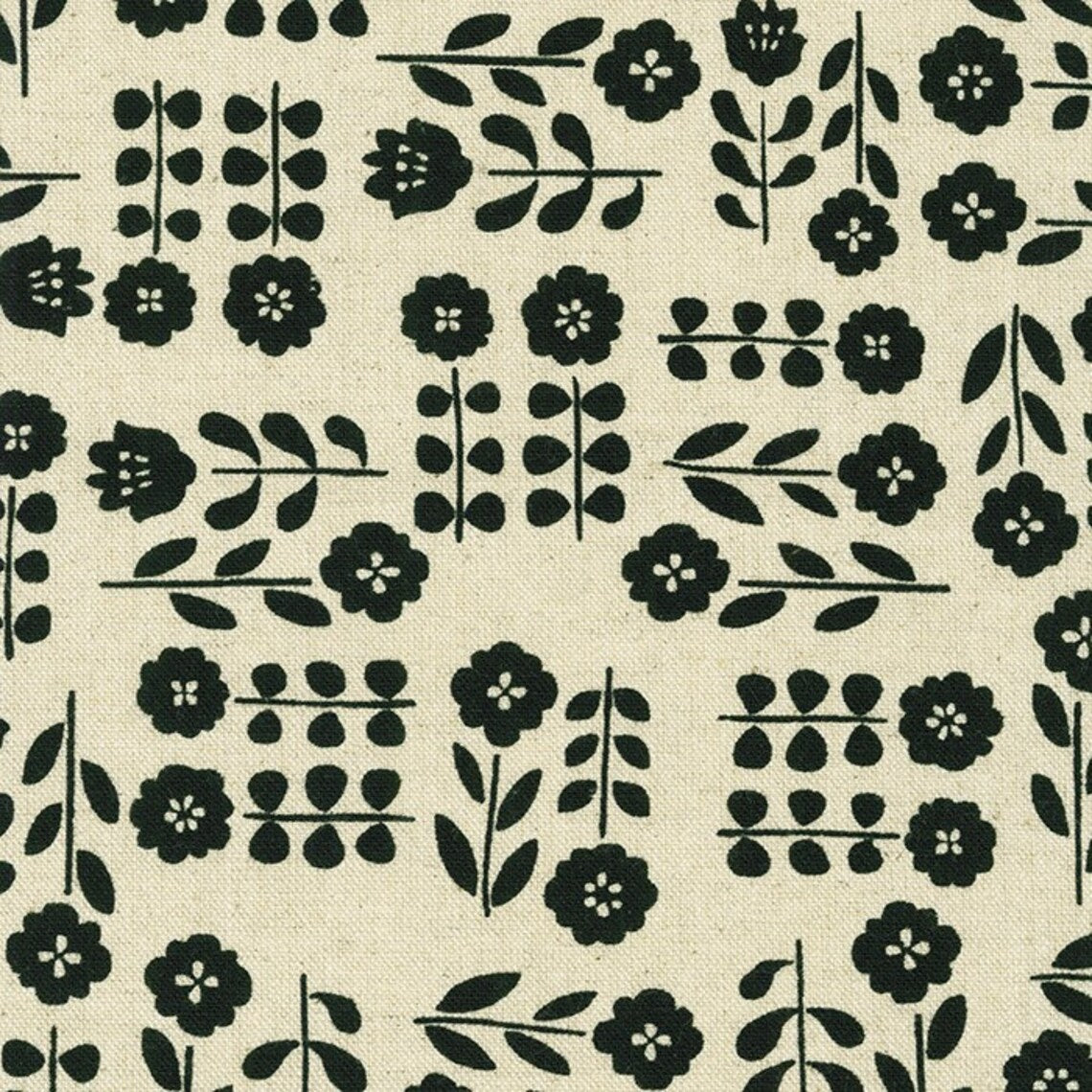 Robert Kaufman Cotton Flax - Natural Scandi Flower