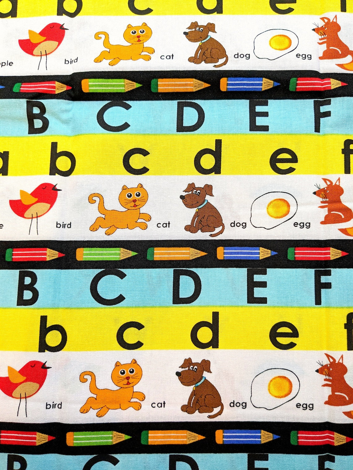 School Rules!  by Blank Quilting - Retro School Fabric: Alphabet & Animals Border Print