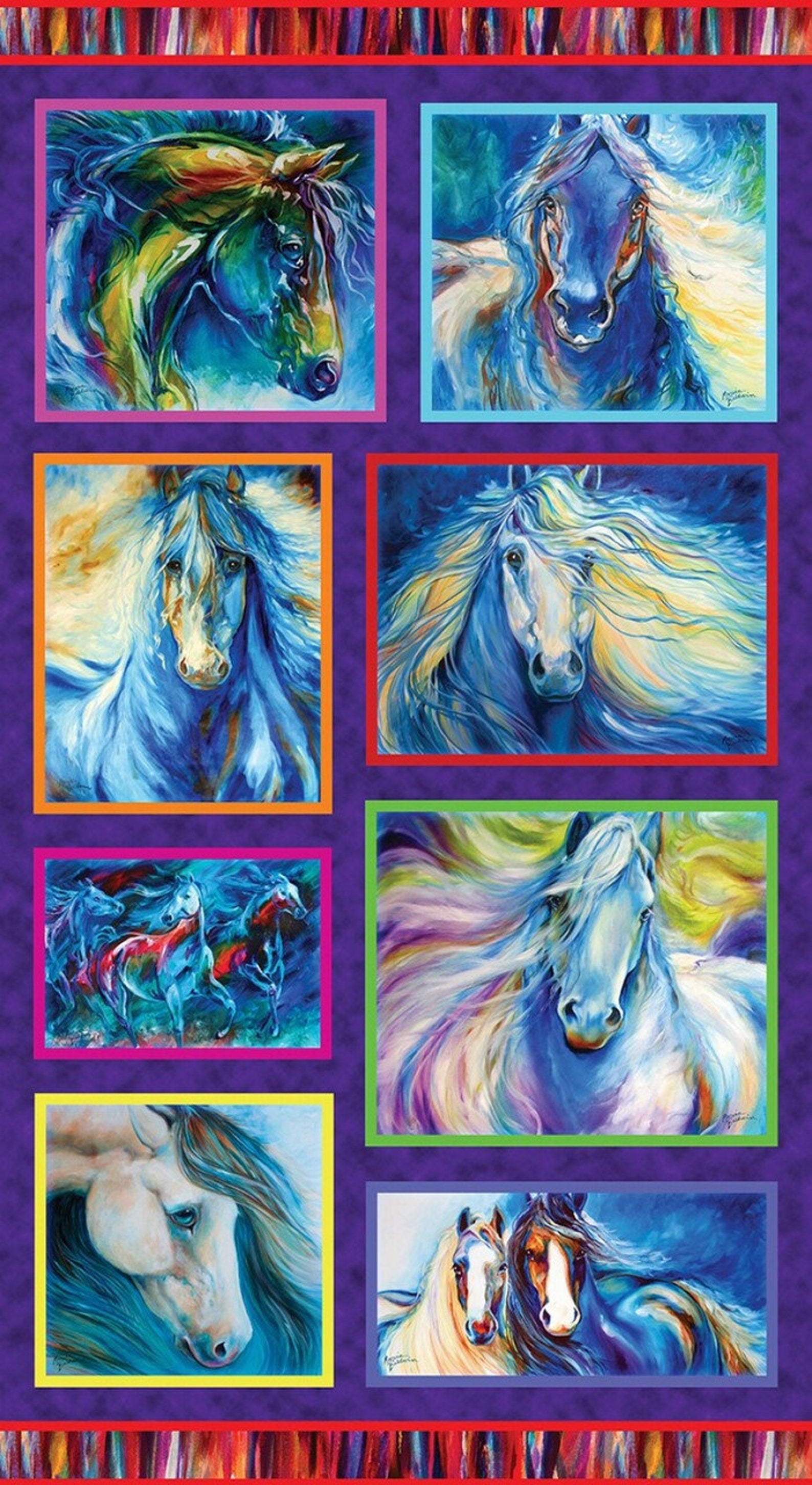 Painted Horses Panel - Benartex #2