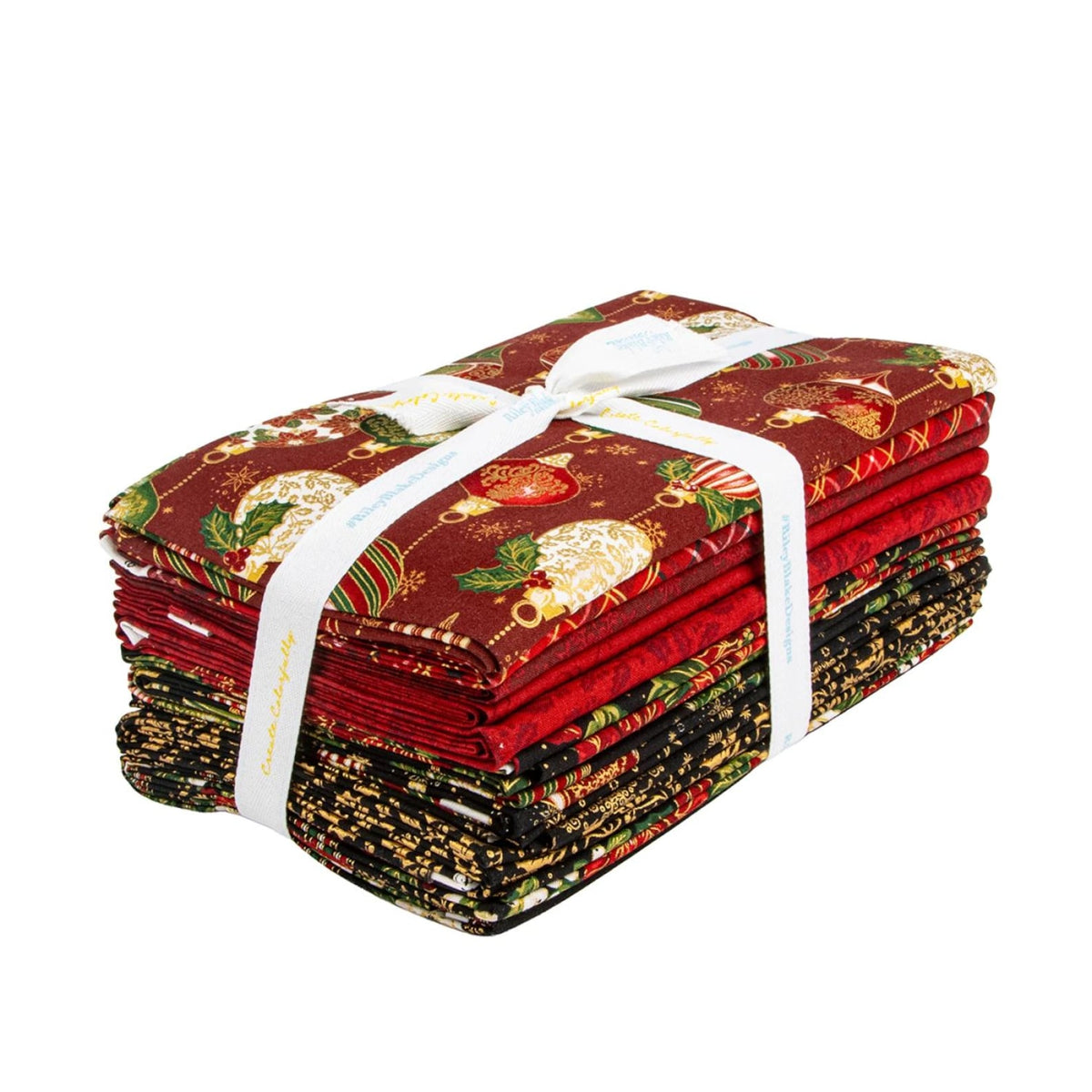 Poinsettias at Christmas - Riley Blake Designs - 1 Yard Bundle - Red (10pc)