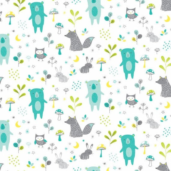 Forest Friends- All over White- 81210-2