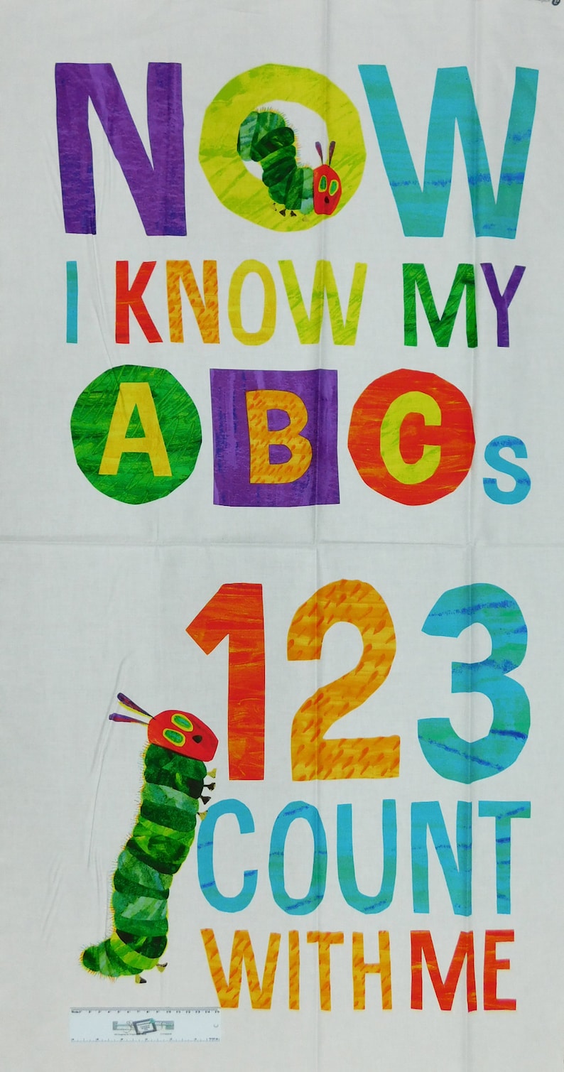 The Very Hungry Caterpillar - ABC's -ABC 123 Quilt Panel