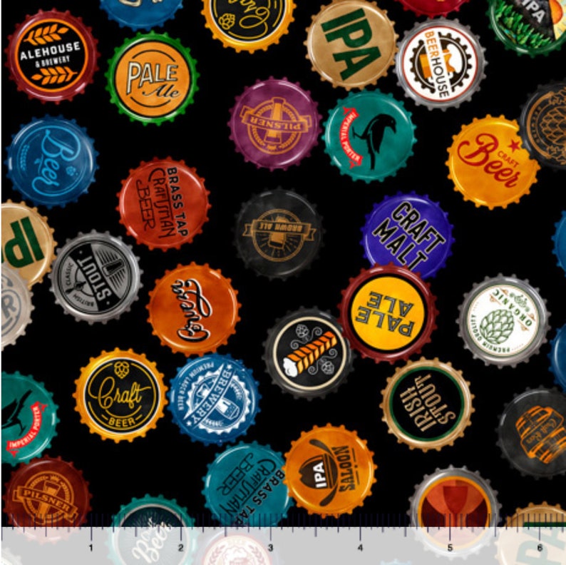 On Tap- Beer Bottle Caps by Quilting Treasures