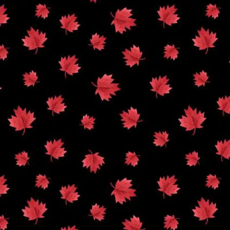 Fineapple Pair - Oh Canada - Maples Leaves on Black - 36250103-02