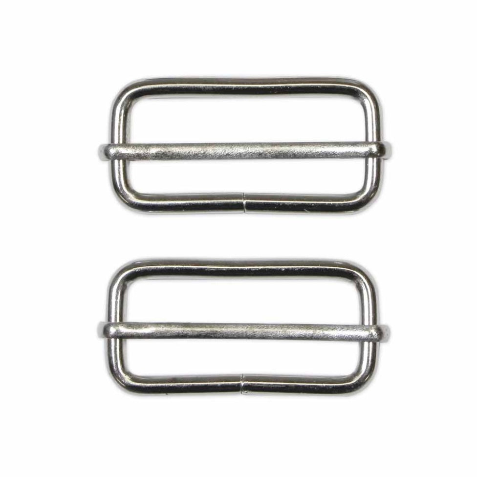 Countess 1.5" Slide Buckle, Silver, 2 Count