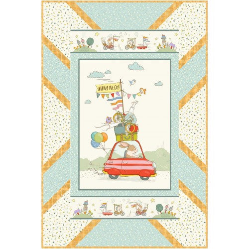 City Hoppers - Away We Go Quilt Panel