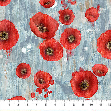 Northcott Studio - Poppy Meadow DP29087-42 Poppy Blue Multi