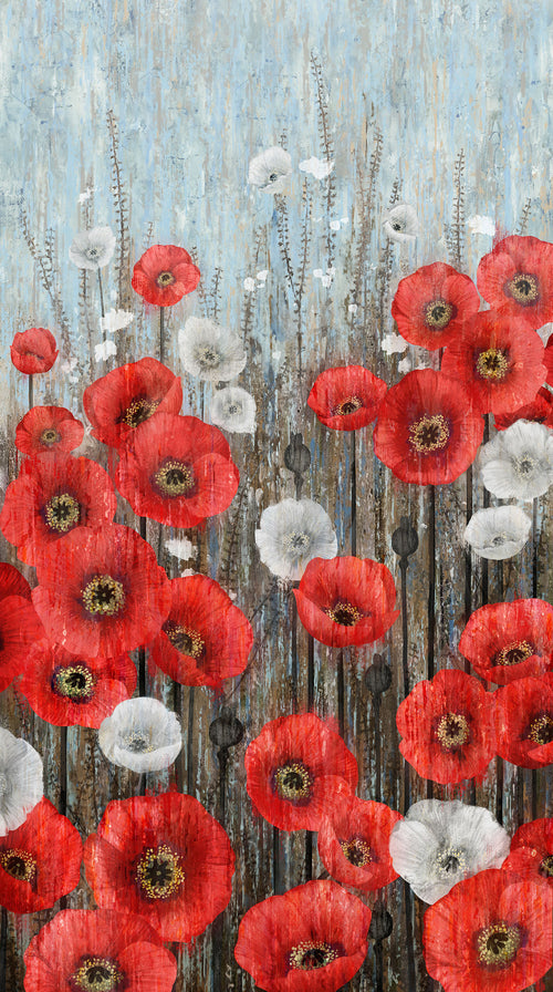 Northcott Studio - Poppy Meadow Panel DP29085-97 Charcoal Multi