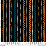 Freespirit - Storybook Halloween- Rachel Hauer - Ric Rac Stripe - Black