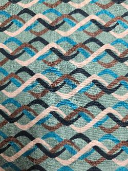 Stof - Rita - Geometric Waves - Teal - 4501-228