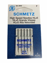 SCHMETZ #1842 HLx5 Quilters’ Machine Needles Carded – 90/14 – 5 count
