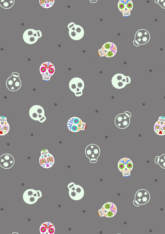 Lewis & Irene -Small Things - Grey/Glow - Skulls