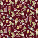 Clothworks - Wine Tastine - Red Wine Bottles & Glasses - Y4574-52