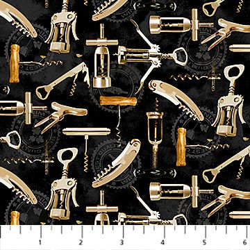 Northcott Fabrics- You Had Me At Wine- Corkscrews- DP23577-99