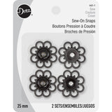 Snap Sew-On with Flower Design (25mm)