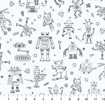 Rollicking Robots - White w/ Outline Robots - 10035-10