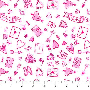 Patrick Lose - Flirty - Love Doodles Pink Post Cards 10131-21