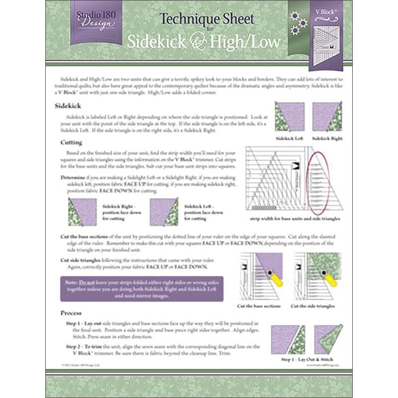 Studio 180 Design Tech Sheet Side Kick & High/Low