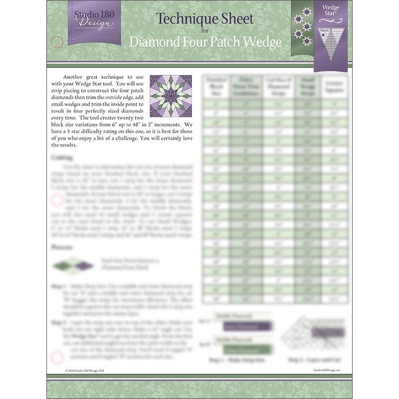 Studio 180 Design Tech Sheet Diamnd 4 Patch Wedge