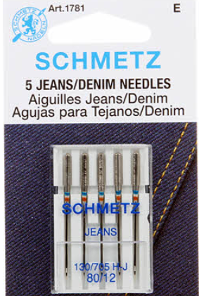 SCHMETZ #1781 Denim Needles Carded - 80/12 - 5 Pieces