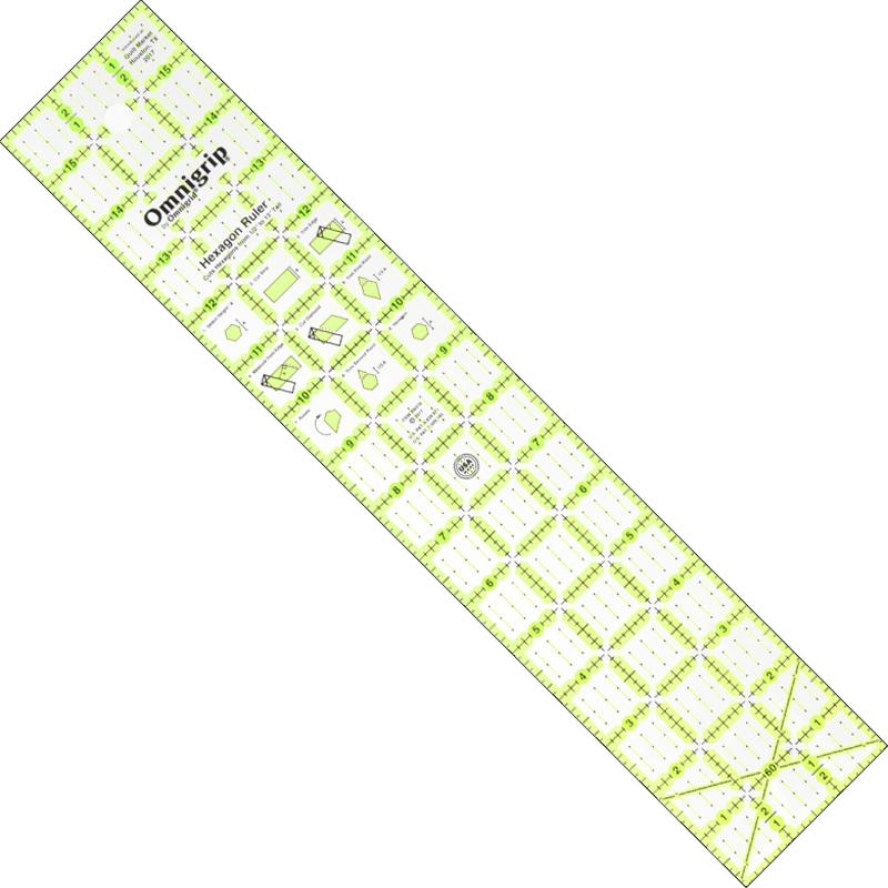 Omnigrip Hexagon Ruler 3 x 16