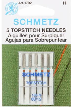 SCHMETZ #1792 Topstitch Needles Carded - 80/12 - 5 Pieces