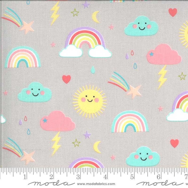 Abi Hall Hello Sunshine Rainbows Grey Cloudy 35350 12