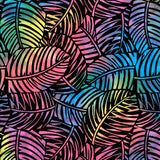 Black/Multi Palm Leaves 108in Wide Back
