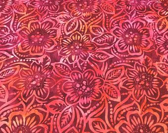 Wilmington Prints Batiks - Red/Pink Leaves - Q1400-335