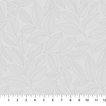 Northcott Simply Neutrals - Grey Leaves - 23913-92