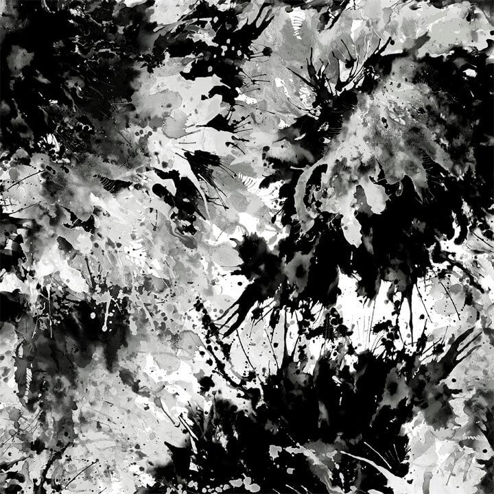 Black & White Splash 108in Wide Back Digitally Printed