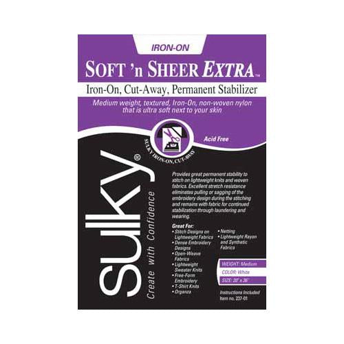 SULKY Cut-Away Soft 'n Sheer Extra - White - 20" x 36"