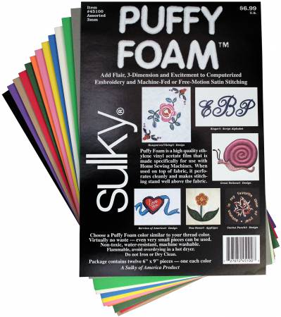 Sulky Foam Puffy 3MM 6" x 9" 12Pk.