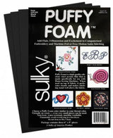 Sulky Foam Puffy Black - 3MM 6" x 9" (6 pieces).